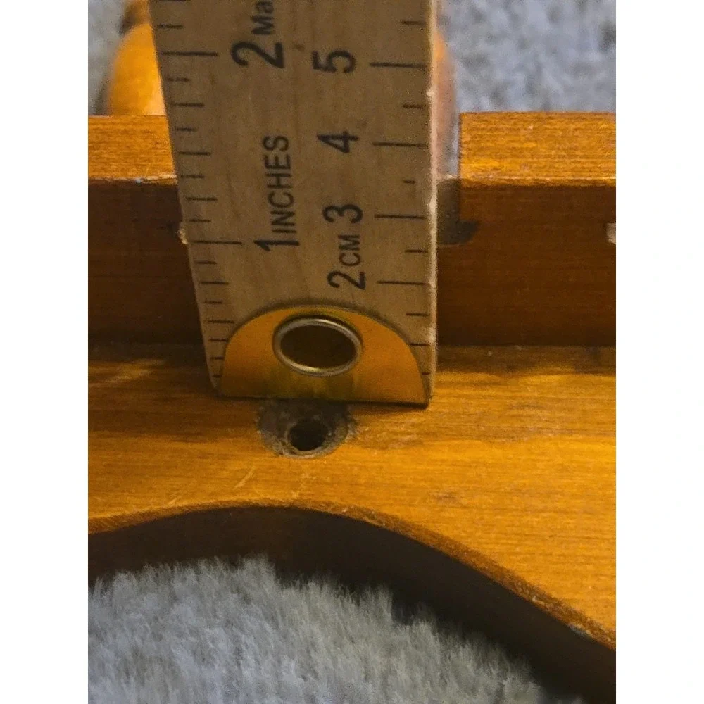Vintage Wood Souvenir Spoon Display Rack Wall Hanging 12 Slot Holder 12x8 Oak